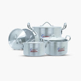 Klassic Aluminium Steel Supreme Cooking Pots Set – Durable, Easy-to-Clean Cookware for Gas, Electric & Induction Hobs (UK) - Klassic Kitchenware UK
