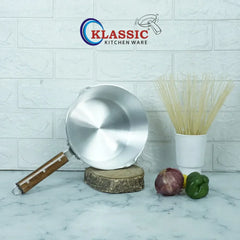Klassic Aluminium Steel Milk Pan with Wooden Handle - Durable and Stylish - Klassic Kitchenware UK