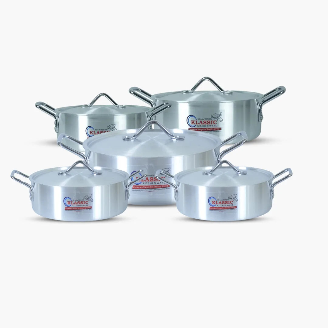 Klassic Aluminium Steel Fish Pots Set - Premium Pots and Pans Cookware Sets for Gas and Electric Stove, Easy to Clean, Durable - Klassic Kitchenware UK