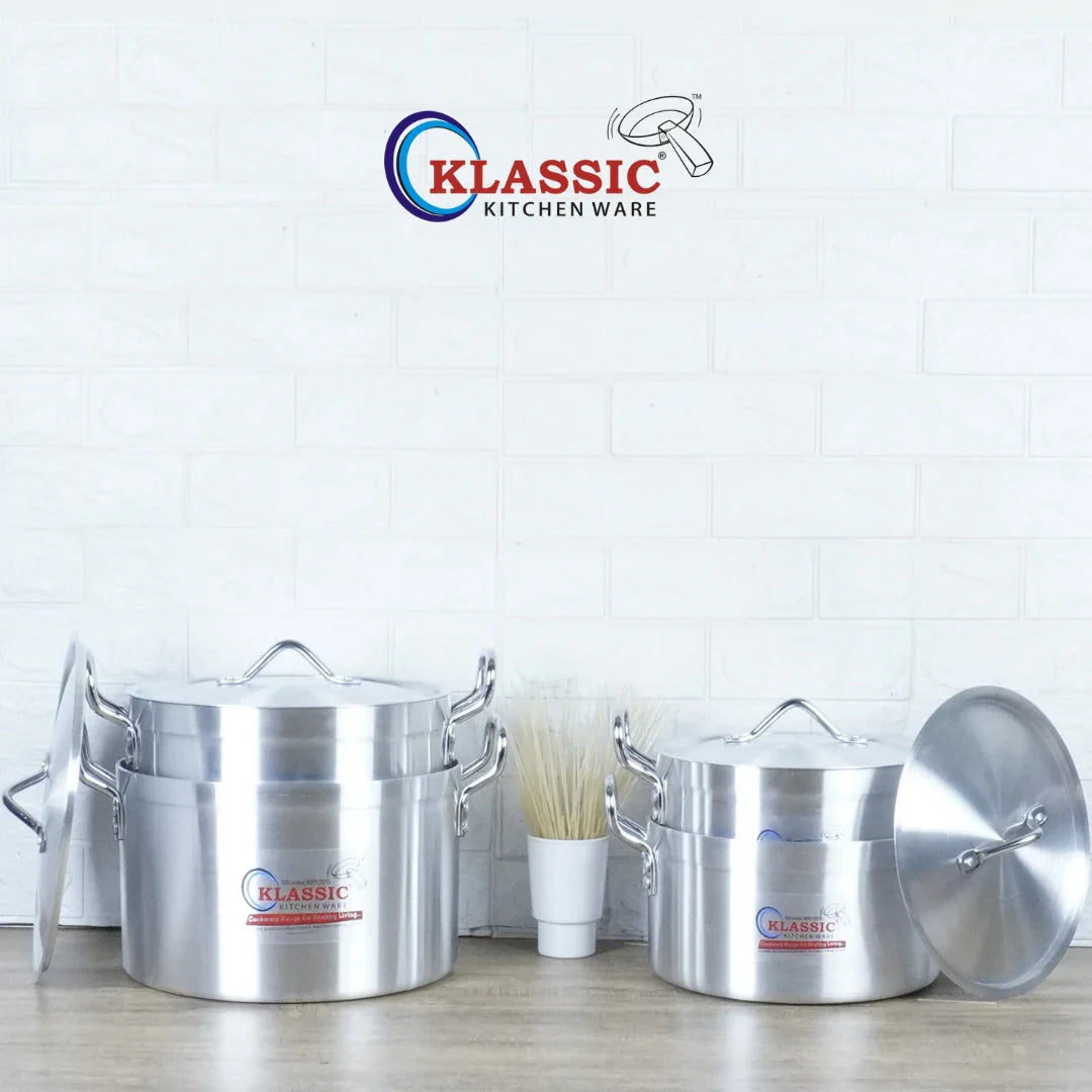 Klassic Aluminium Steel Supreme Cooking Pots Set – Durable, Easy-to-Clean Cookware for Gas, Electric & Induction Hobs (UK) - Klassic Kitchenware UK