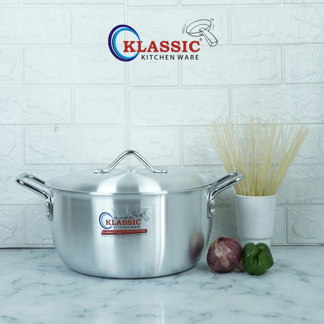 Klassic Aluminium Steel Crescent Series Cooking Pots Set - Premium Cookware for Gas and Electric Stove, Easy to Clean, Durable - Klassic Kitchenware UK