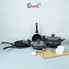 Klassic Pride 5 Pcs Non Stick Pots and Pans Cookware Set - Suiable for All Stoves | Dishwasher Safe - Klassic Kitchenware UK