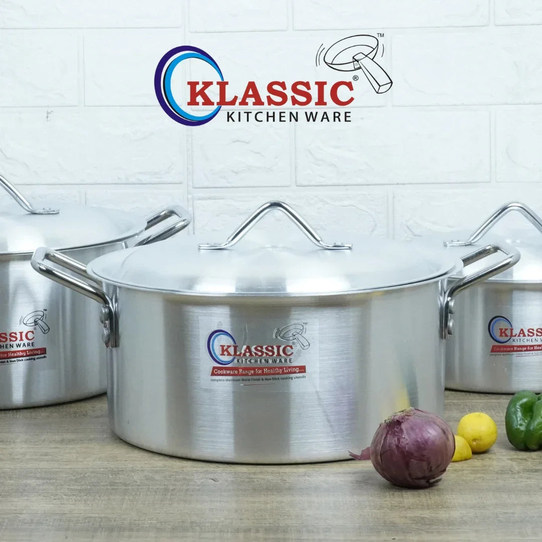Klassic Aluminium Steel Galaxy Cooking Pots Set - Premium Cookware for Gas and Electric Stove, Easy to Clean, Durable - Klassic Kitchenware UK