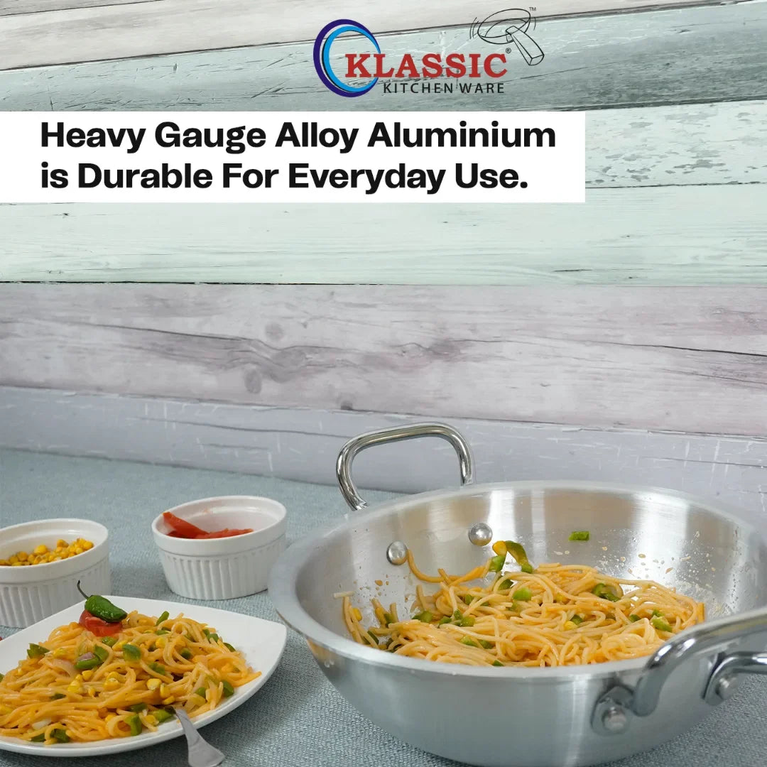 Klassic Aluminium Steel Round Woks Set - Premium Cookware for Gas and Electric Stove - Easy to Clean - Klassic Kitchenware UK
