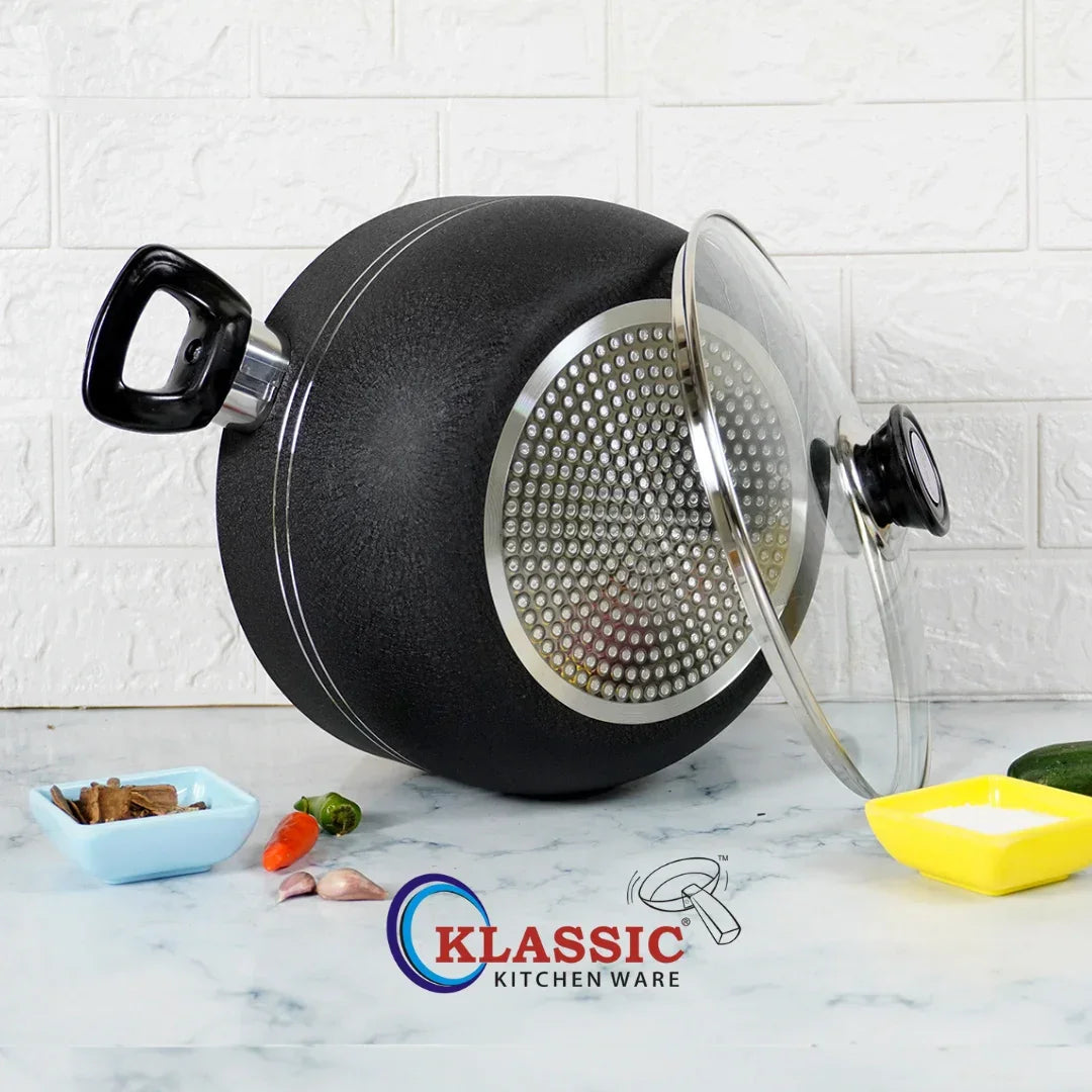 Klassic Non Stick Cooking Pots Set - Durable Non-Stick Coating - Suitable for All Stoves | Dishwasher Safe & Easy to Clean - Klassic Kitchenware UK