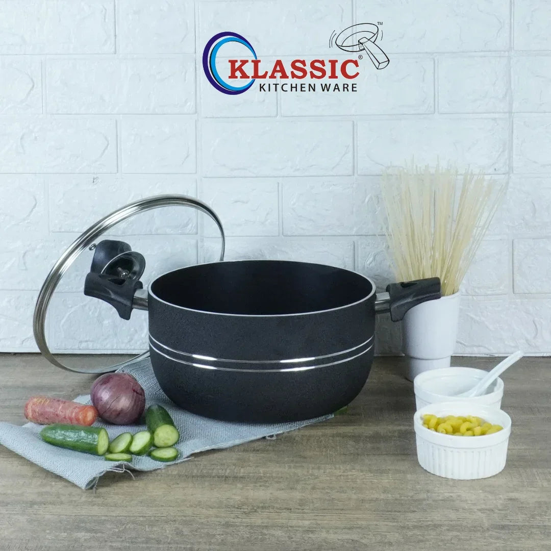 Klassic Non Stick Cooking Pot - Durable Non-Stick Coating - Suitable for All Stoves | Dishwasher Safe & Easy to Clean - Klassic Kitchenware UK