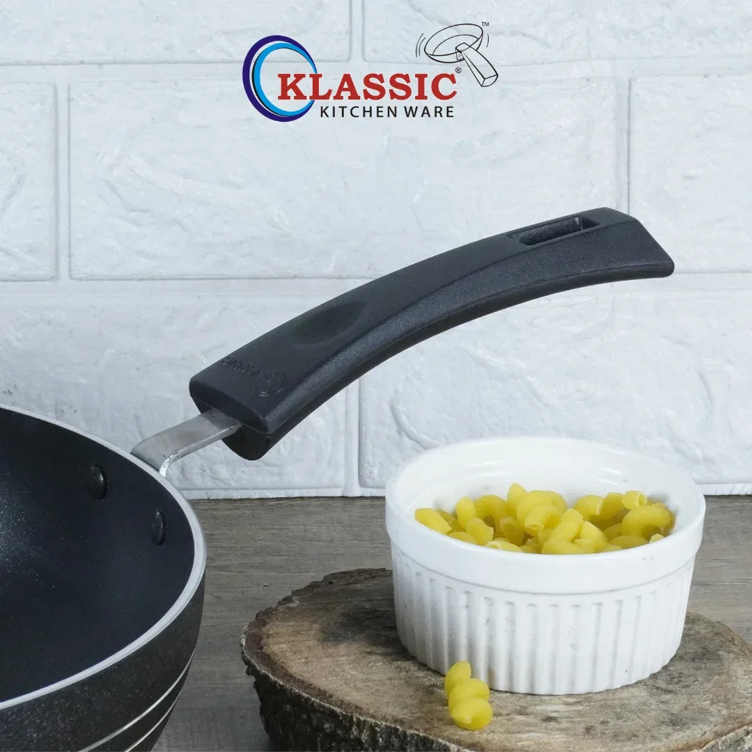 Klassic Induction Base Wok Pan Long Side Handle - Versatile Non-Stick deep Wok Cookware for Flawless Stir-Frying | Heat-Resistant Handle | Easy to Clean - Klassic Kitchenware UK