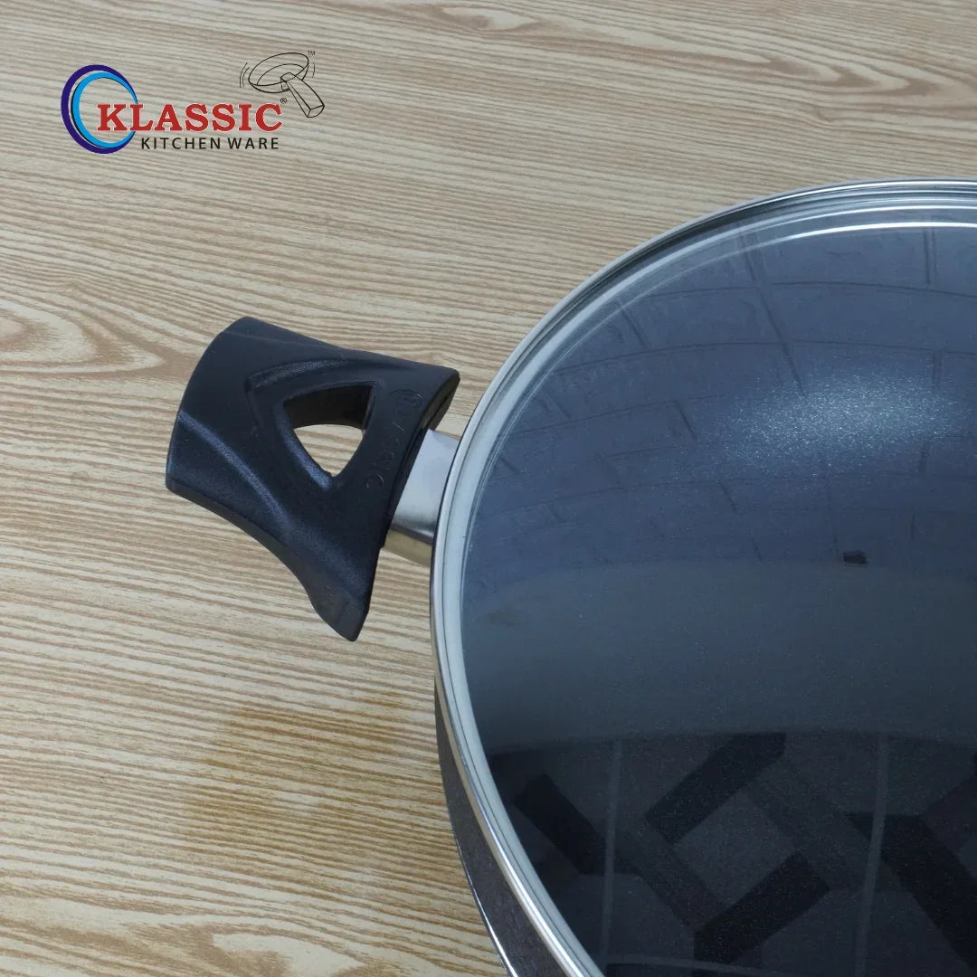 Klassic Induction Base Wok - Versatile Non-Stick deep Wok Cookware for Flawless Stir-Frying | Heat-Resistant Handle | Easy to Clean - Klassic Kitchenware UK