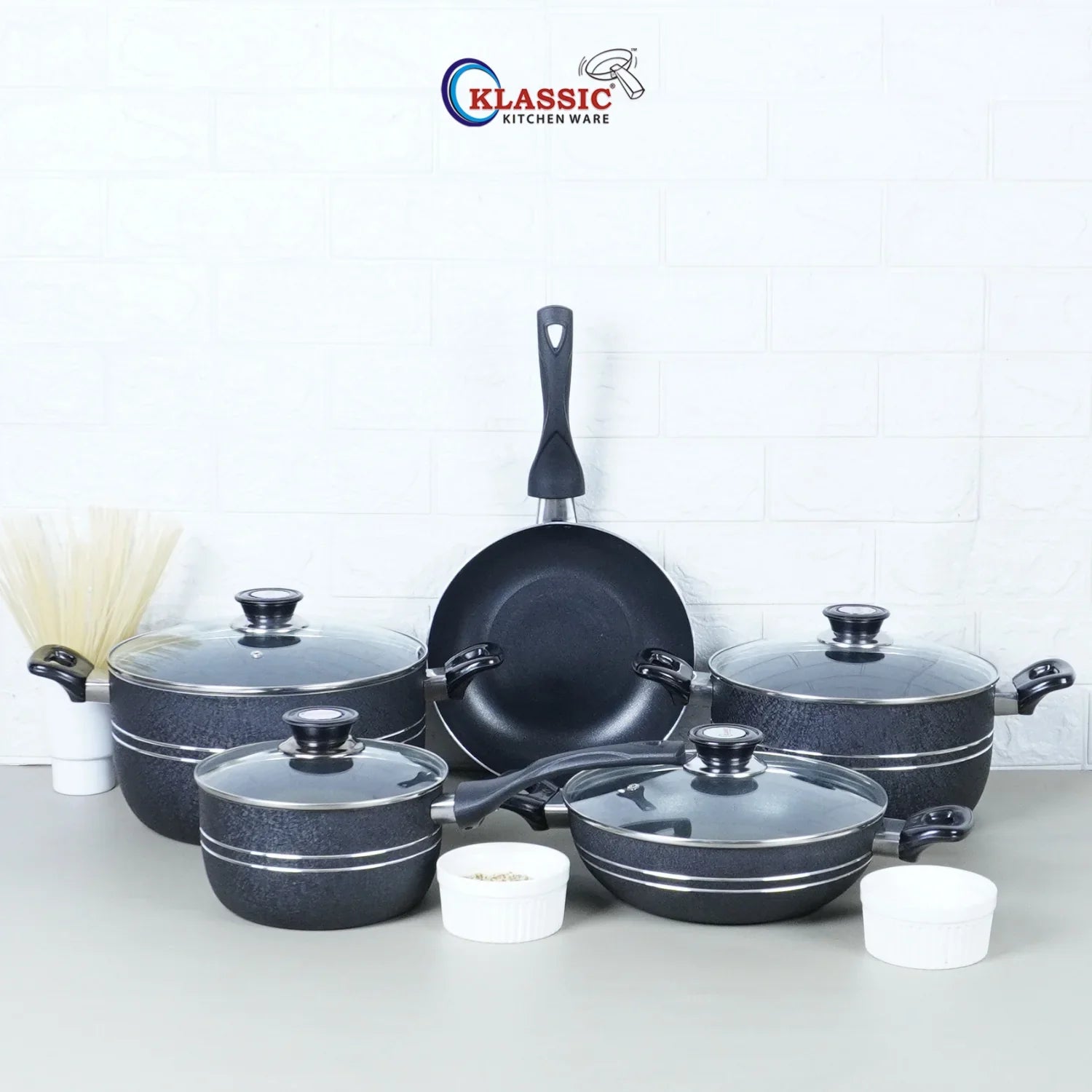 Klassic Crescent 5Pcs Non Stick Cookware Set - Suitable for All Stoves | Dishwasher Safe - Klassic Kitchenware UK